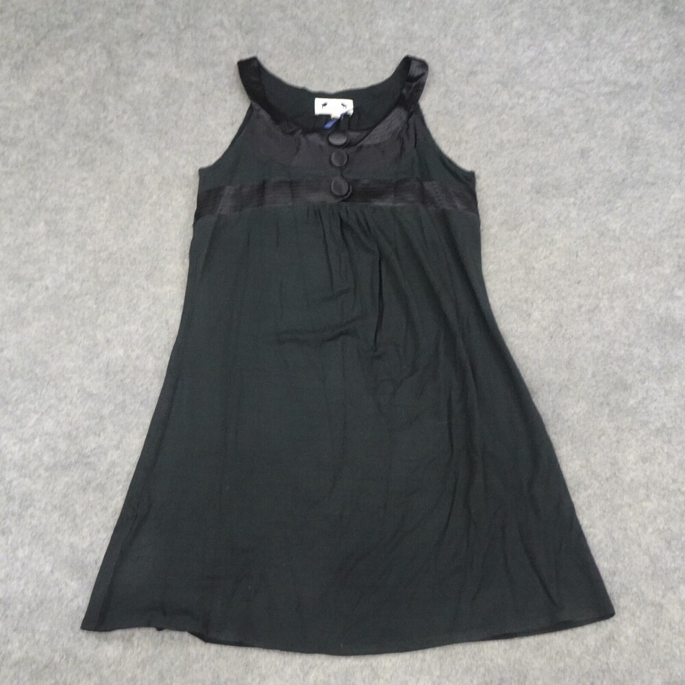 Robin Dress Womens Large L Black Sleeveless Midi Career Party Silk Modern Party